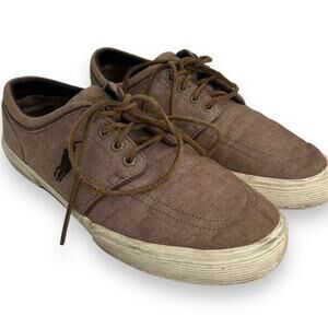 POLO Ralph Lauren Men's Faxon Low Top Sneakers in Brown Chambray Size 10 D